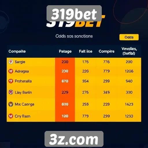 Comparativo de odds entre 319bet e concorrentes